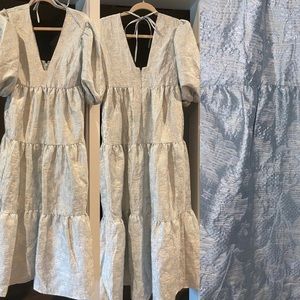 ASOS Blue/Silver Puff Sleeve Dress